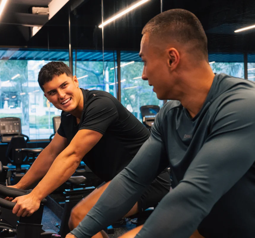 Group fitness classes at Housed Sydney - personal trainers helping members with fitness training