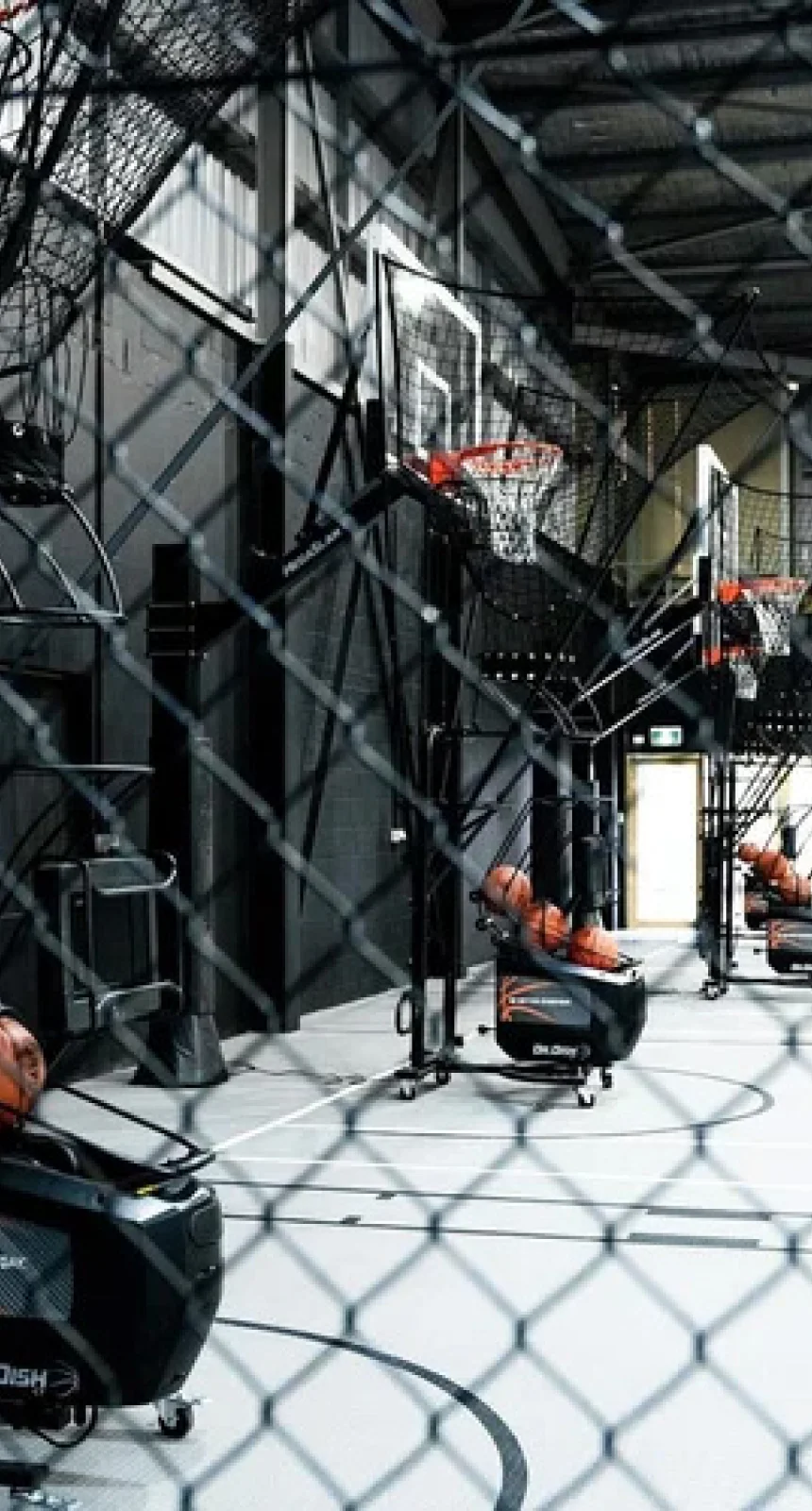 Housed Chatswood basketball facilities overview showing NCAA half courts, shooting machines,and modern facilities